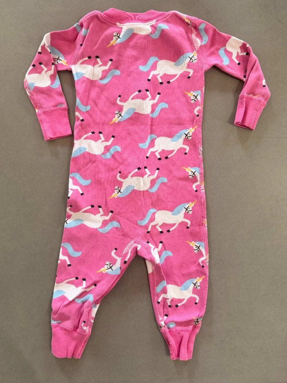 Hanna Andersson Pink Unicorn Zip Sleeper Pajamas 12-18 Months